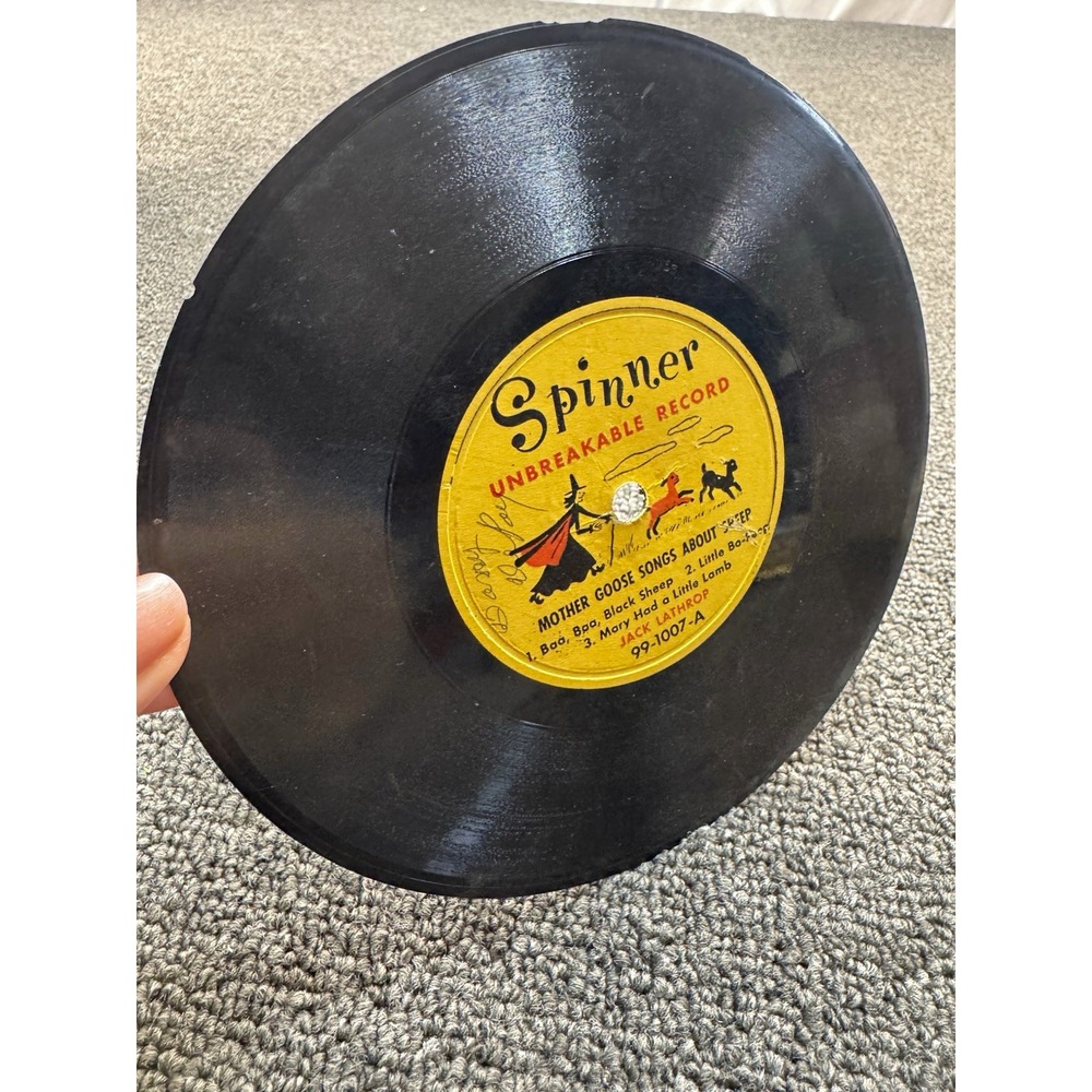 Spinner Mother Goose Songs About Sheep/Pigs Jack Lathrop 78 RPM untested